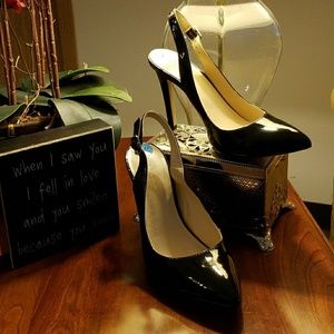 Patent Leather sling back heel